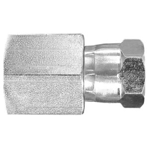 Dayco Adapter Fitting, Hydraulic National Pipe Thread Adapter, NPTF Female to Female Swivel 37 Degree Flare (JIC), 1/2-14 Thread T1 – 142998