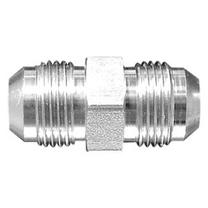 Dayco Adapter Fitting, Hydraulic, Male 37 Degree Flare (JIC) Union, 1-3/16 – 12 Thread T1 and T2, Steel, Single – 143681