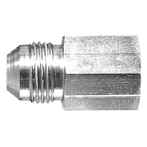 Dayco Adapter Fitting, Hydraulic National Pipe Thread, Male 37 Degree Flare (JIC) to NPTF Female, 3/4-16 Thread T1, 1/2-14 Thread T2, Steel – 143852