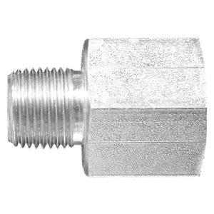 Dayco Adapter Fitting, Hydraulic National Pipe Thread, NPTF Female to NPTF Male Reducing Connector, 3/4-14 Thread T1, 1/2-14 Thread T2, Steel – 145021