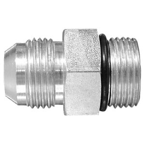 Dayco Adapter Fitting, Hydraulic, Male 37 Degree Flare (JIC) to Male ORB, 1-1/16 – 12 Thread T1, 1-5/16 – 12 Thread T2, Steel, Single – 145513