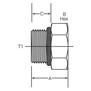 Dayco Adapter Fitting, Hydraulic, Male ORB Plug, 1/2-20 Thread, Steel, Single – 145660A