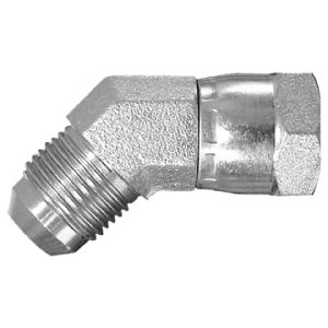 Dayco Adapter Fitting, Hydraulic, 45 Degree Male 37 Degree Flare (JIC) to Female Swivel 37 Degree Flare (JIC), 1-5/16 – 12 Thread, Steel – 145807