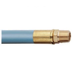 Dayco Air Hose, 3/8 Inch Inside Diameter, 25 Foot Length, 200 PSI Working Pressure, 1/4 Inch Male Fittings, Blue, Rubber – 80006