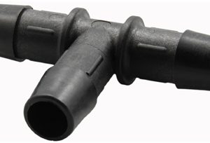 Dayco Heater Hose Fitting, T Connector, Use with 3/8 Inch Coolant Hose, Flange Ends, Glass-Filled Nylon – 80681