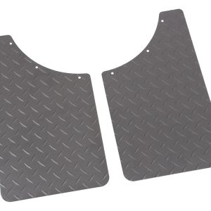 Dee Zee Mud Flap, Black Tread, Multi-Fit (see Document for Guidance), 11 Inch X 19 Inch, Set of 2, Rectangle with Radius Notch – DZ1808TB