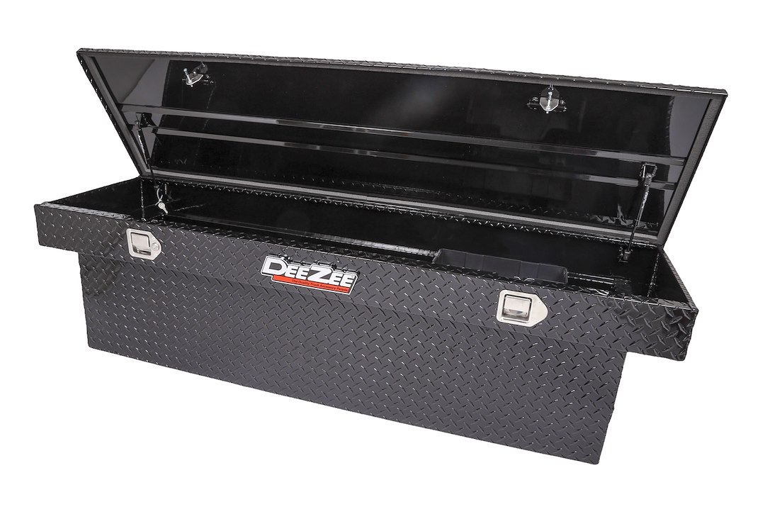 Dee Zee Tool Box, Red Label, Crossover, Single Lid, Diamond Tread, Black Gloss Powder Coated Aluminum – DZ8170DB
