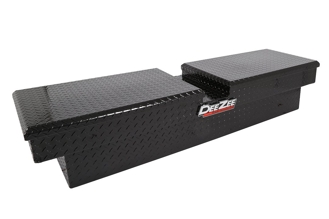 Dee Zee Tool Box, Red Label, Crossover, Gull Wing, Diamond Tread, Black Gloss Powder Coated Aluminum – DZ8370B