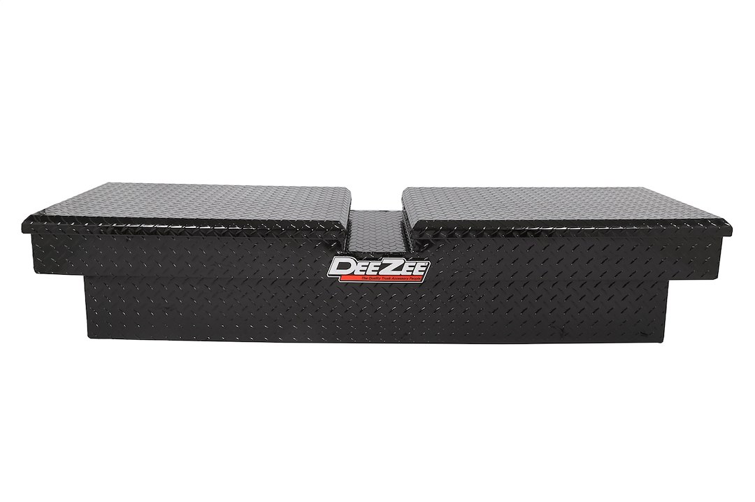 Dee Zee Tool Box, Red Label, Crossover, Gull Wing, Diamond Tread, Black Gloss Powder Coated Aluminum – DZ8370B