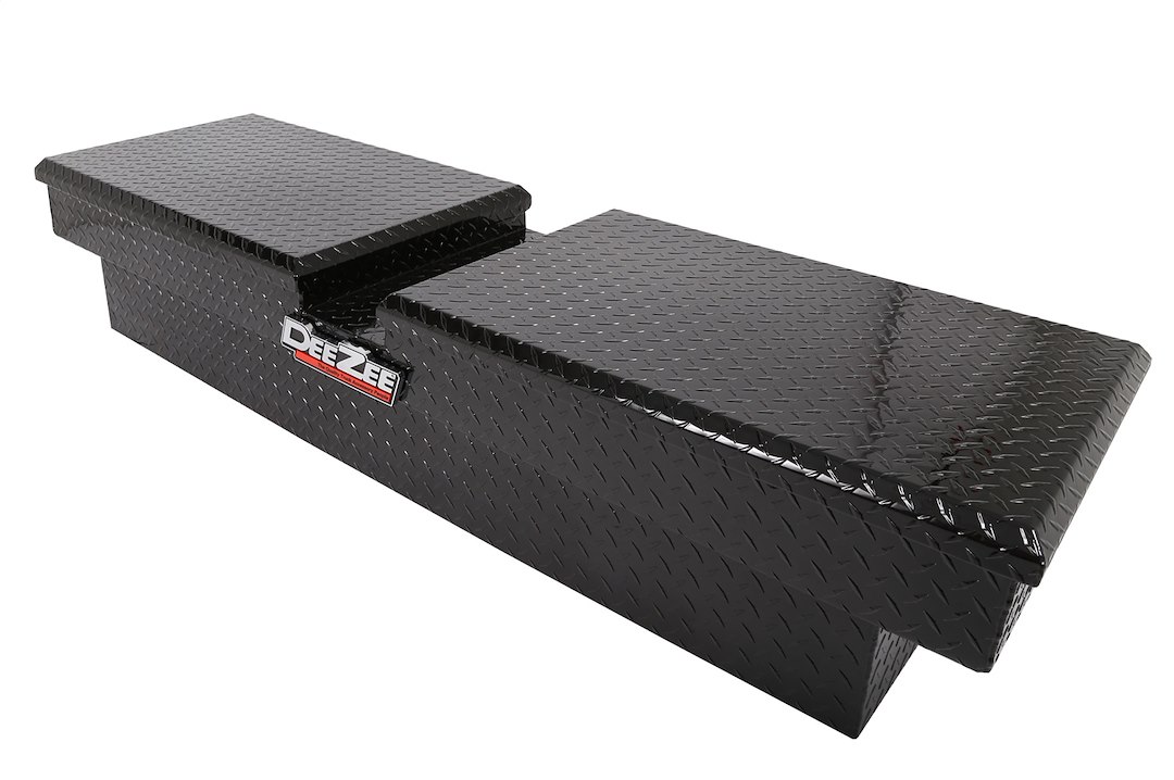 Dee Zee Tool Box, Red Label, Crossover, Gull Wing, Diamond Tread, Black Gloss Powder Coated Aluminum – DZ8370B