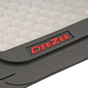 Dee Zee Floor Mat, All Weather, Universal 27 Inch Length X 20-1/2 Inch Width, Front, Black, Rubber with Brite-Tread Aluminum Insert, 2 Piece – DZ90709