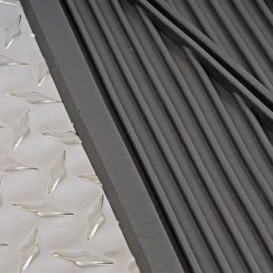 Dee Zee Floor Mat, All Weather, Universal 27 Inch Length X 20-1/2 Inch Width, Front, Black, Rubber with Brite-Tread Aluminum Insert, 2 Piece – DZ90709