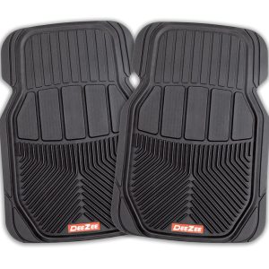 Dee Zee Floor Mat, All Weather, Universal 28 Inch Length X 19 Inch Width, Front, Black, Rubber, 2 Piece – DZ90710