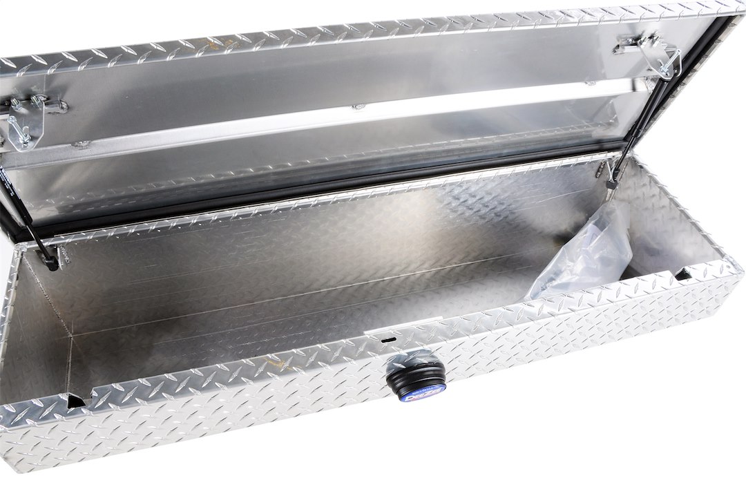 Dee Zee Tool Box, Blue Label, Side Mount, Single Lid, Diamond Tread, Silver, Aluminum, 48 Inch Length X 14.25 Inch Width X 11 Inch Height – DZ9748