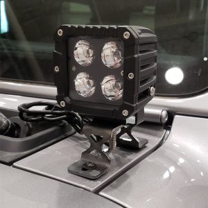 Dee Zee Driving/ Fog Light Mounting Bracket, Hood Cowl Mount, Mounts 1 Light, Powder Coated, Black, Single – DZ4452JL