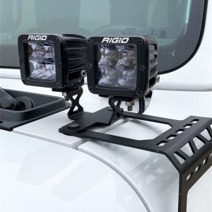 Dee Zee Driving/ Fog Light Mounting Bracket, Hood Cowl Mount, Mounts 2 Lights, Powder Coated, Black, Single – DZ4453JL