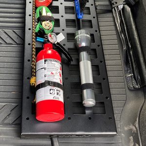 Dee Zee Molle Cargo Panel, Use to Store Flashlights/ Fire Extinguisher/ Jumper Cables, Under Seat Mount, Powder Coated, Black, Steel – DZ711