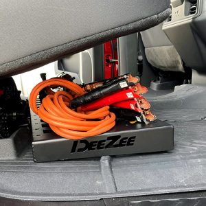 Dee Zee Molle Cargo Panel, Use to Store Flashlights/ Fire Extinguisher/ Jumper Cables, Under Seat Mount, Powder Coated, Black, Steel – DZ712