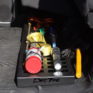 Dee Zee Molle Cargo Panel, Use to Store Flashlights/ Fire Extinguisher/ Jumper Cables, Under Seat Mount, Powder Coated, Black, Steel – DZ712