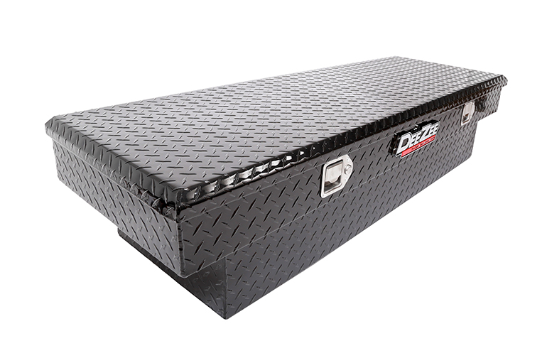 Dee Zee Tool Box, Red Label, Crossover, Single Lid, Diamond Tread, Powder Coated Black, Aluminum – DZ8163B