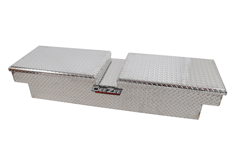 Dee Zee Tool Box, Red Label, Crossover, Double Lid, Diamond Tread, Silver, Aluminum, 20 Inch Length X 63 Inch Width X 13 Inch Height – DZ8363