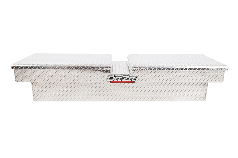 Dee Zee Tool Box, Red Label, Crossover, Double Lid, Diamond Tread, Silver, Aluminum, 20 Inch Length X 63 Inch Width X 13 Inch Height – DZ8363