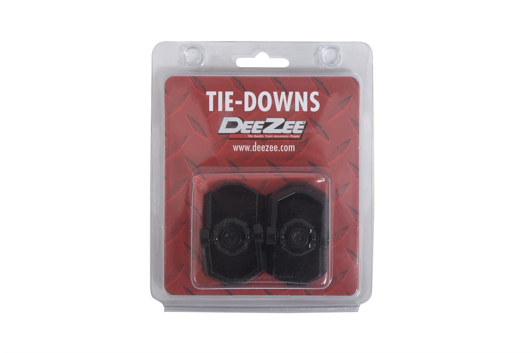 Dee Zee Tie Down Anchor, Hex Series, Hex Series Rack Mount, 200 Pound Weight Capacity, Gloss Black, Aluminum, Set of 2 – DZ99700TB
