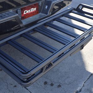 Dee Zee Cargo Carrier, Hex Series, Rack Style, Hitch Mount, 65 Inch Length X 27 Inch Wide, Full Opening, Textured Powder Coat, Black – DZ7327065CC