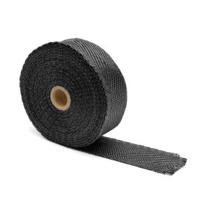 Design Eng Exhaust System Wrap, Titanium ™, 50 Foot Roll, 2 Inch Width, Black, Pulverized Lava Rock Stranded Fiber – 10003