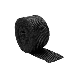 Design Eng Exhaust System Wrap, Titanium ™, 25 Foot Roll, 2 Inch Width, Black, Pulverized Lava Rock Stranded Fiber – 10004