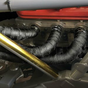 Design Eng Exhaust System Wrap, Titanium ™, 25 Foot Roll, 2 Inch Width, Black, Pulverized Lava Rock Stranded Fiber – 10004