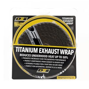 Design Eng Exhaust System Wrap, Titanium, 50 Foot Role, 2 Inch Wide, Tan, Withstands 1800 Degree Fahrenheit Direct Heat – 10098