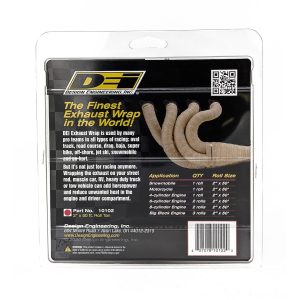 Design Eng Exhaust System Wrap, 50 Foot Roll, 2 Inch Width, Tan, Composite Fiberglass – 10102