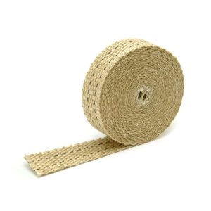Design Eng Exhaust System Wrap, 15 Foot Roll, 1 Inch Width, Tan, Composite Fiberglass – 10105