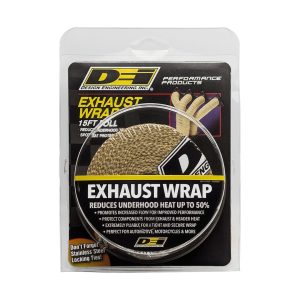 Design Eng Exhaust System Wrap, 15 Foot Roll, 2 Inch Width, Tan, Composite Fiberglass – 10106