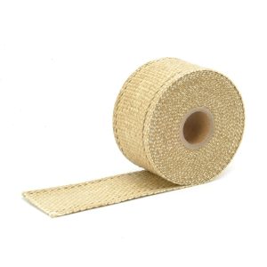 Design Eng Exhaust System Wrap, 15 Foot Roll, 2 Inch Width, Tan, Composite Fiberglass – 10106