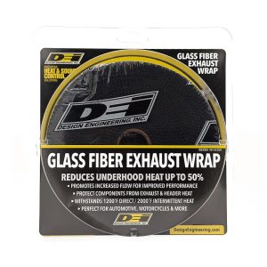 Design Eng Exhaust System Wrap, 50 Foot Roll, 2 Inch Width, Black, Composite Fiberglass – 10108