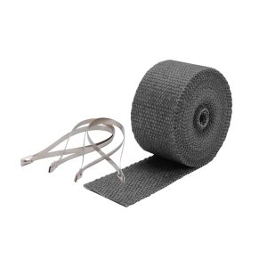 Design Eng Exhaust System Wrap, 25 Foot Roll, 2 Inch Width, Black, Glass Fiber – 10119
