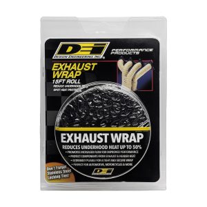 Design Eng Exhaust System Wrap, 15 Foot Roll, 1 Inch Width, Black, Composite Fiberglass – 10120