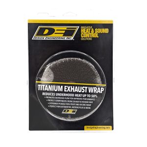 Design Eng Exhaust System Wrap, Titanium ™, 50 Foot Roll, 1 Inch Width, Carbon Fiber, Lava Rock Fiberglass – 10126