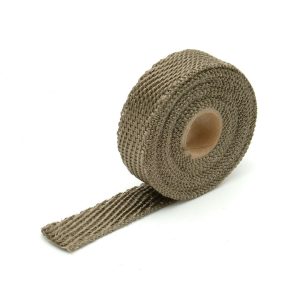 Design Eng Exhaust System Wrap, Titanium ™, 15 Foot Roll, 1 Inch Width, Carbon Fiber, Lava Rock Fiberglass – 10128