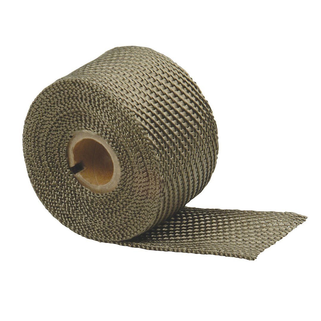 Design Eng Exhaust System Wrap, Titanium ™, 25 Foot Roll, 2 Inch Width, Carbon Fiber, Lava Rock Fiberglass – 10131