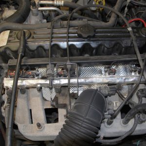 Design Eng Fuel Injector Heat Shield, Fits OE Fuel Rail and Injectors, High Temperature Glass Fiber Fabric with Aluminized Outer Skin – 10378
