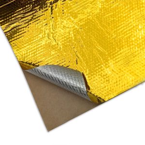 Design Eng Heat Shield Tape, Reflect-A-Gold ™, 12 Inch Length X 12 Inch Width X 0.0065 Inch Thick Sheet, 800 Degrees Fahrenheit Maximum – 10391