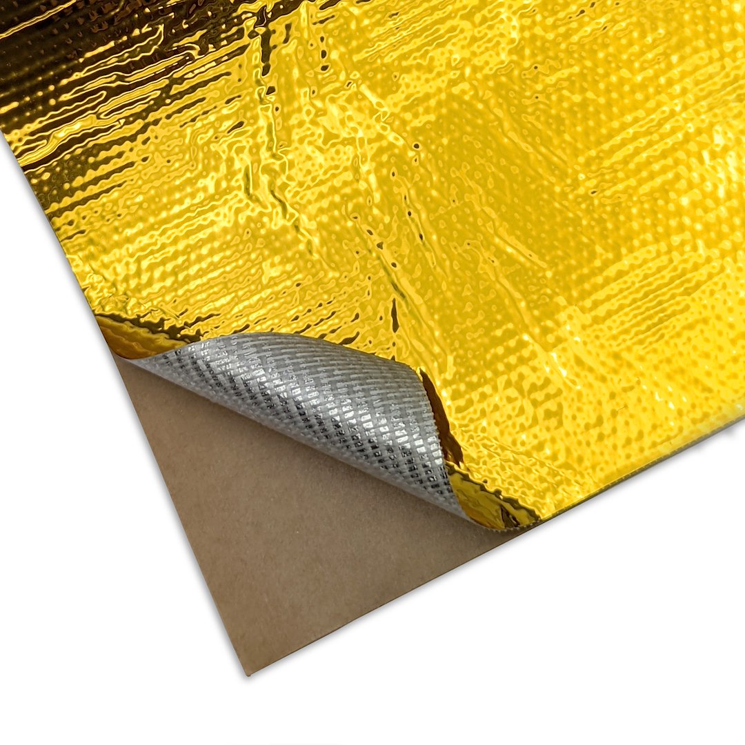 Design Eng Heat Shield Tape, Reflect-A-Gold ™, 24 Inch Length X 24 Inch Width X 0.0065 Inch Thick Sheet, 800 Degrees Fahrenheit Maximum – 10393