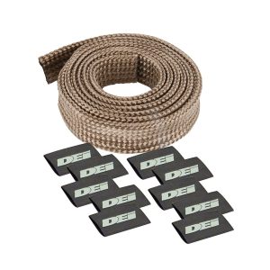 Design Eng Spark Plug Wire Heat Sleeve, Protect-A-Sleeve ™, 1/2 Inch Inside Diameter X 4 Foot Length, Titanium, With Heat Shrink End – 10475