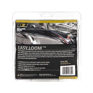 Design Eng Wire Loom, Easy Loom, To Protect Exposed Wires/ Hoses and Cables, 3/8 Inch Inside Diameter – 10652