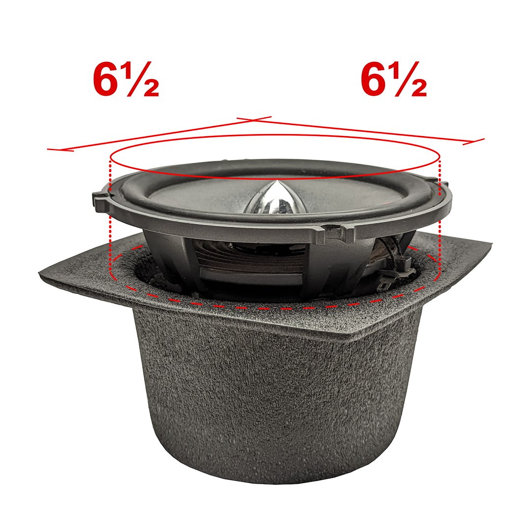 Design Eng Speaker Baffle, For Use with 6-1/2 Inch Diameter Speakers, 3-1/2 Inch Mounting Depth, Black, Polyethylene Foam – 50330