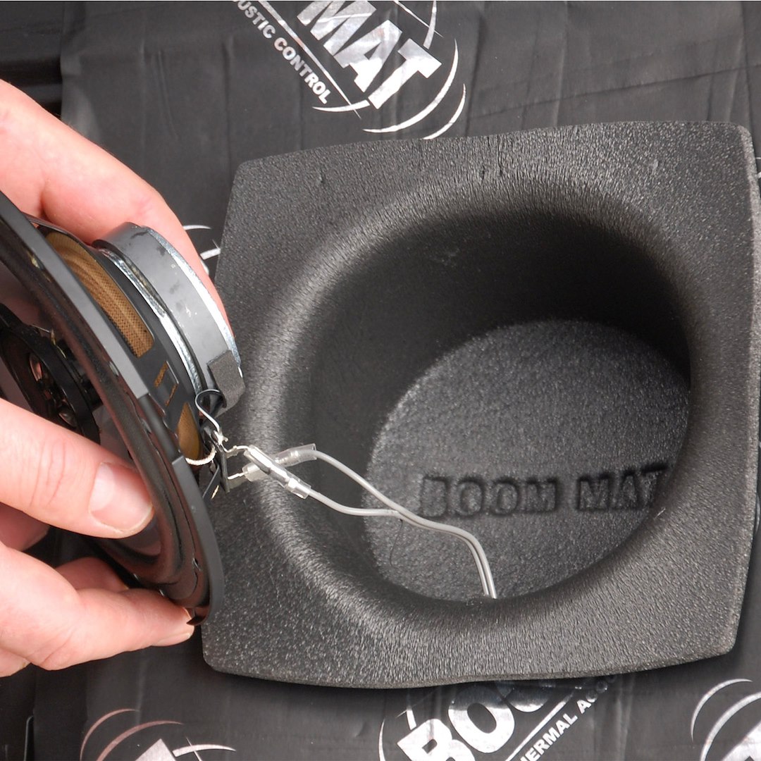 Design Eng Speaker Baffle, For Use with 6-1/2 Inch Diameter Speakers, 3-1/2 Inch Mounting Depth, Black, Polyethylene Foam – 50330