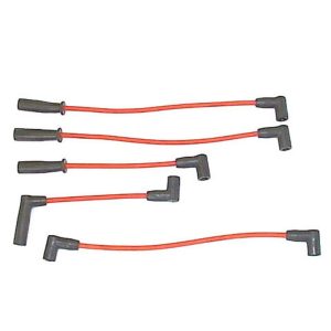 Denso Spark Plug Wire Set, OE-Replacement, Red, 7 Millimeter Wire Outside Diameter, Silicone Jacket, 90 Degree Spark Plug Boots – 671-4070